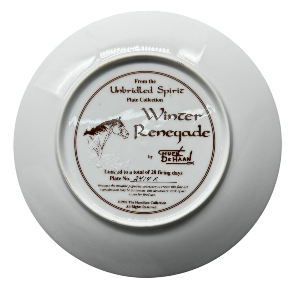 Unbridled Spirit Chuck Dehaan Horse Scene Decorative Art Plates Set Of 3 Vintage - Picture 6 of 10